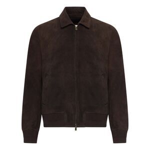 Salvatore Santoro Men Suede Bomber Jacket With Zip